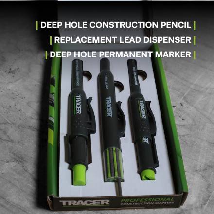 Tracer AMK3 Deep Hole Marker Pen, Pencil and Lead Set with Holsters