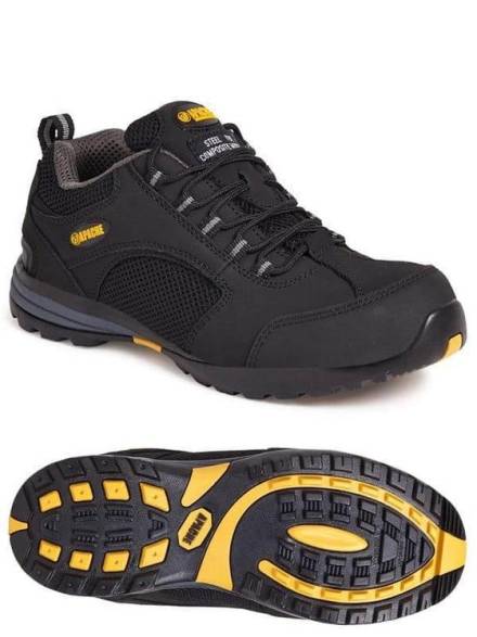 Apache AP318SM Black Nubuck/Mesh Safety Trainer - UK Size 10