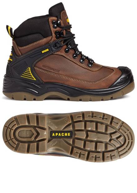 Apache Ranger Brown Waterproof Safety Hiker Boot - Size 11