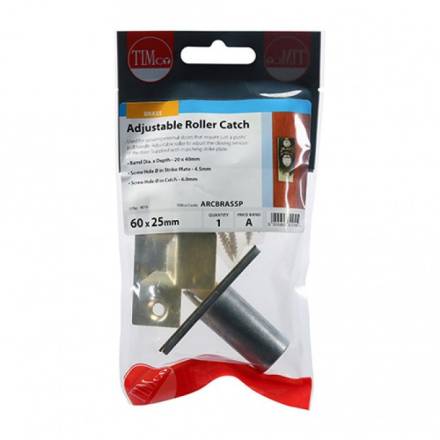 TIMCO Adjustable Roller Catch Electro Brass 39 x 59mm