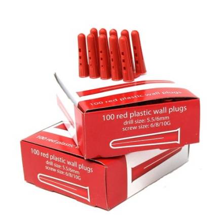 Unifix Ankerit Red Plastic Wall Plug 30mm (Box of 100)