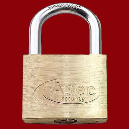 ASEC 50mm Keyed Alike Open Shackle Brass Padlock KA-G