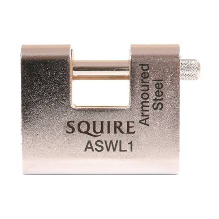Squire ASWL1 60mm Armoured Brass Block Padlock - 5-Pin Warehouse Lock