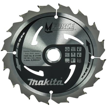 Makita B-31930 MForce TCT Circular Saw Blade 165 x 20mm 16T