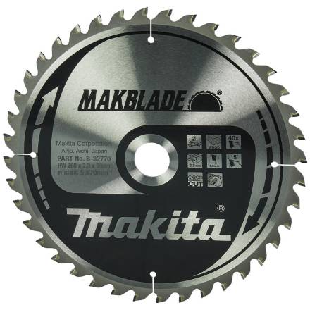 Makita B-32770 MAKBLADE TCT Circular Saw Blade 260 x 30mm 40T