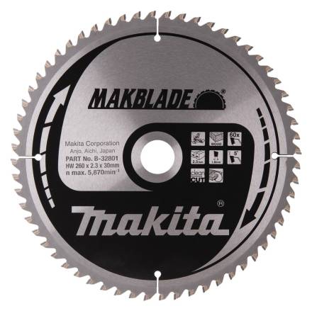 Makita B-32801 MakBlade TCT Circular Saw Blade 260mm x 30mm 60T