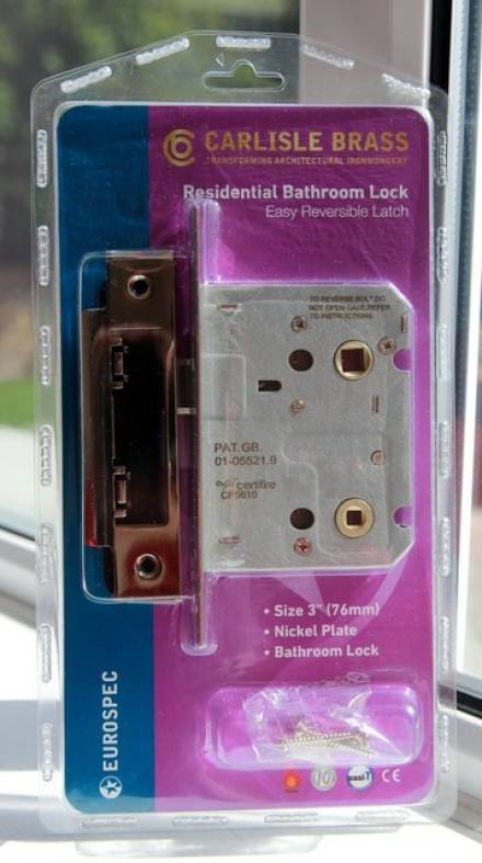 Carlisle Brass Eurospec Easi-T Bathroom Mortice Lock 76mm Nickel Plate