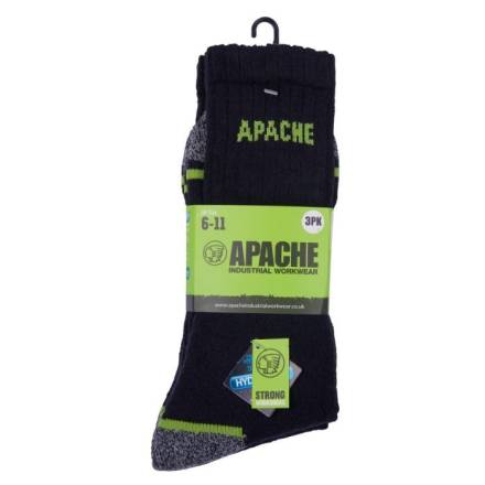 Apache Burlington Work Sock 3 Pack - Hydrovent and Pureco Anti-Bacterial