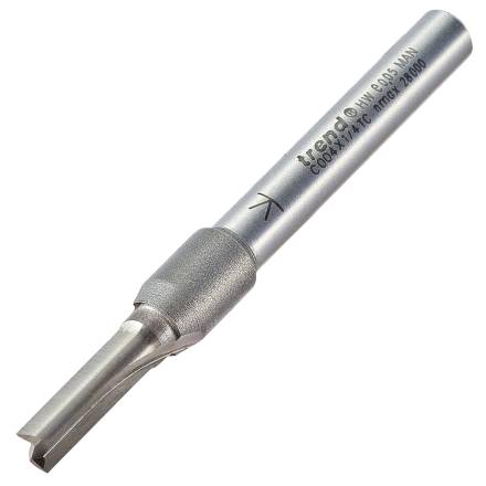Trend CraftPro Two Flute Straight Router Cutter 5mm Diameter x 16mm Cut 1/4in Shank