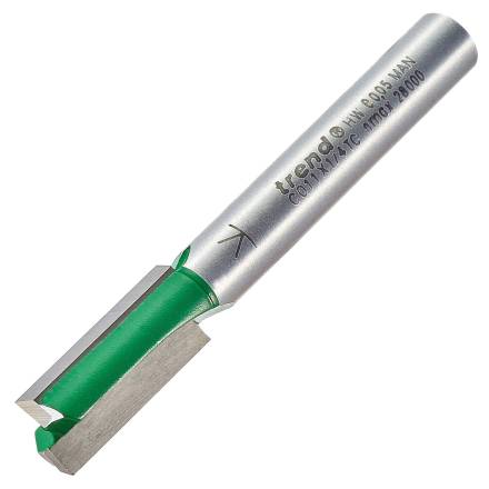 Trend CraftPro Two Flute Straight Router Cutter 7.9mm Diameter x 19.1mm Cut 1/4in Shank