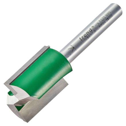 Trend Craft Pro Two Flute Straight Router Cutter 18mm Diameter 1/4in Shank
