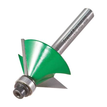 Trend CraftPro Self-Guided Chamfer Router Cutter 45deg 32mm x 12.7mm 1/4" Shank