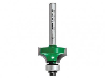 Trend CraftPro C076X1/4TC Bearing-Guided Rounding Over Router Cutter 6.3mm Radius x 12.7mm Cut 1/4" Shank