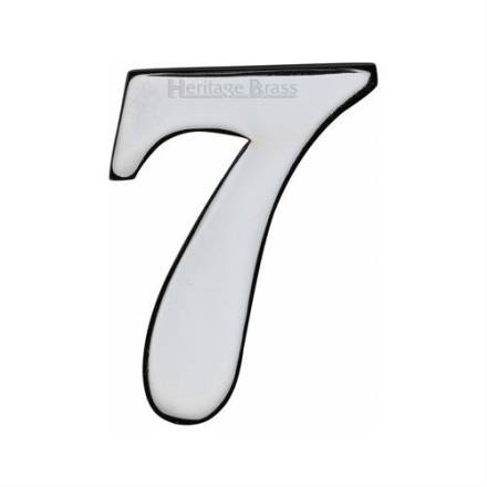 M Marcus Heritage Brass Numeral '7' Self Adhesive 51mm Polished Chrome