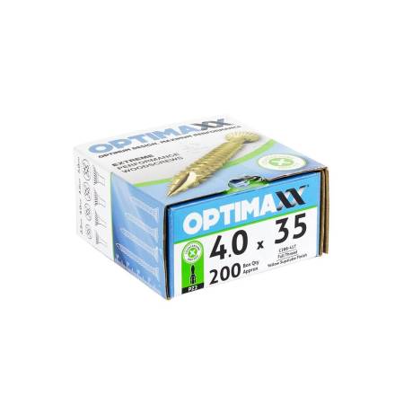 Optimaxx C288-417 4.0 x 35mm Countersunk Pozi Woodscrews Box of 200