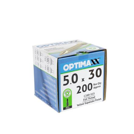 Optimaxx Extreme Performance Countersunk Pozi Woodscrews 5.0 x 30mm Box of 200
