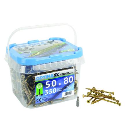 Optimaxx Extreme Performance Pozi Countersunk Wood Screw 5.0 x 80mm (Box of 200)