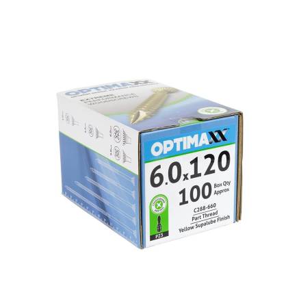 Optimaxx Extreme Performance Countersunk Pozi Wood Screw 6.0 x 120mm (Box of 100)