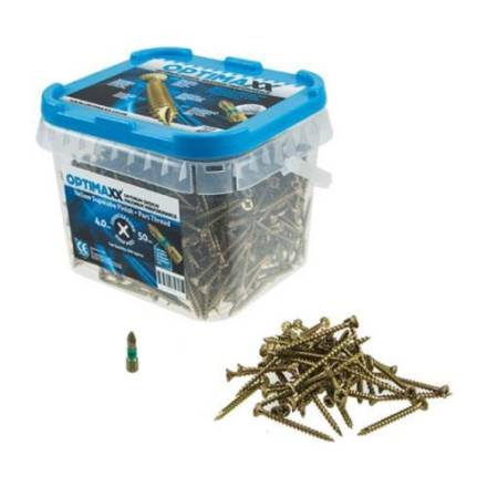 Optimaxx Extreme Performance PZ Countersunk Wood Screw 4.0 x 50mm Maxxtub 800pc