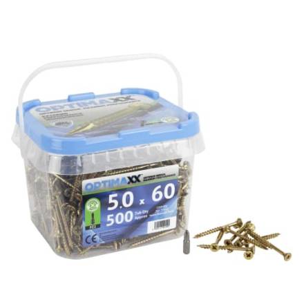 Optimaxx Extreme Performance Pozi Countersunk Wood Screws 5.0 x 60mm Tub of 500