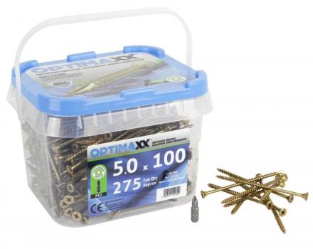 Optimaxx C288-840 Extreme Performance Woodscrew 5.0 x 100mm Pozi Maxxtub 275