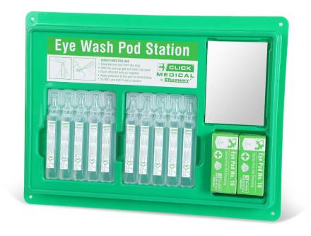 Click Medical Eyewash Pod Station (10 x 20ml) Green - CM0715