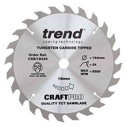 Trend CSB/18424A Craft Pro TCT Circular Saw Blade 184mm x 30mm Bore x 24T