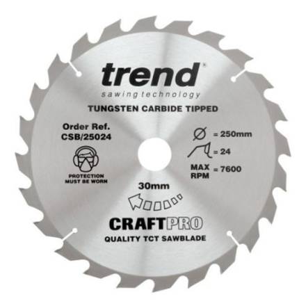 Trend CSB/25024 TCT Circular Saw Blade 250mm x 30mm x 24T