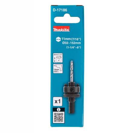 Makita D-17186 Hex Shank Arbor Adapter for Bi-Metal Hole Saws 30-152mm