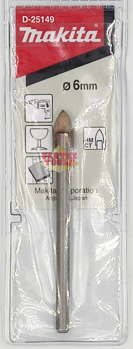 Makita D-25149 Glass and Tile Drill Bit 6mm x 65mm