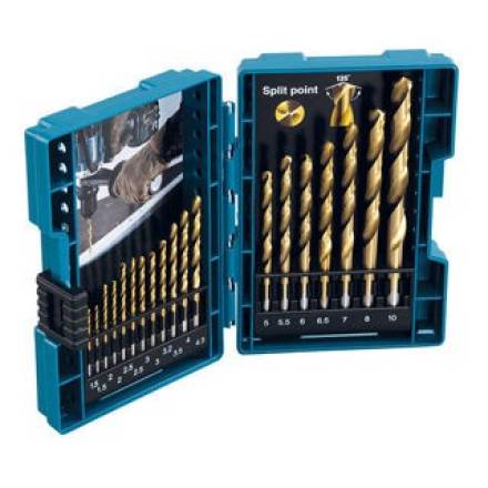 Makita D-67527 HSS-TiN Metal Drill Bit Set 19 Piece
