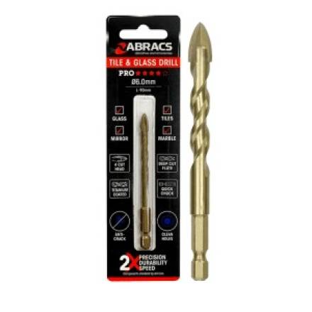 Abracs 4-Tip Tile and Glass Drill Bit 7mm (DBG070)