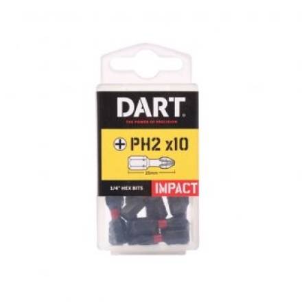Dart PH2 25mm Impact Driver Bit - Pack of 10 (DDIPH2-10)