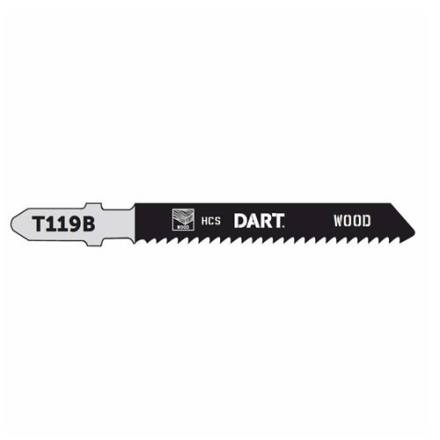 Dart T119B Wood Cutting Jigsaw Blade 50mm 12 TPI Pack of 5