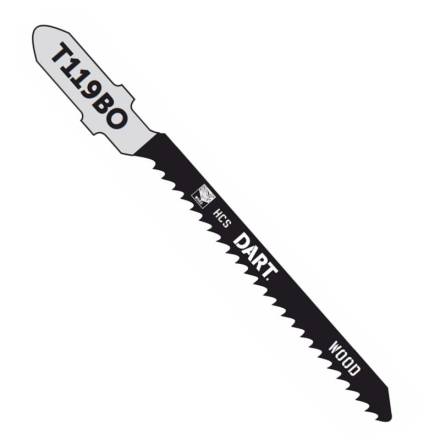 Dart T119BO Wood Cutting Jigsaw Blade 12 TPI 50mm - Pack of 5