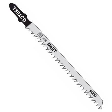 Dart T301CD Wood Cutting Jigsaw Blade 8 TPI 90mm Working Length - Pack of 5