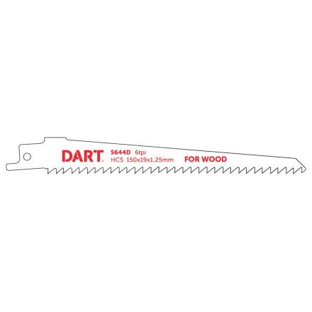 Dart S644D HCS Wood Cutting Reciprocating Blade 130mm 6 TPI Pack of 5
