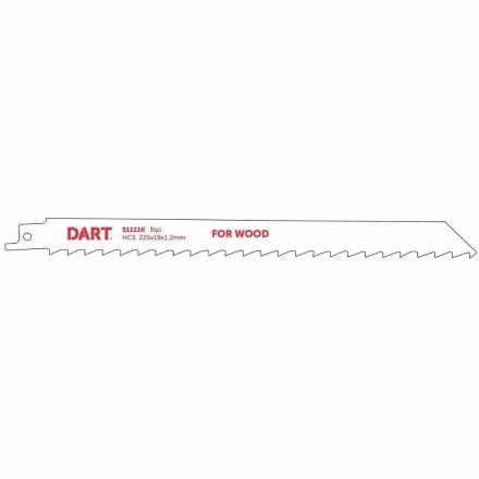 Dart S1111K Wood Cutting Reciprocating Blade HCS 3 TPI 205mm Pack of 5