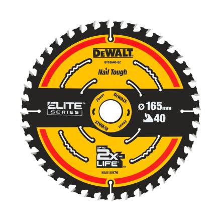 DeWalt DT10640-QZ Elite TCT Circular Saw Blade 165mm x 20mm 40T
