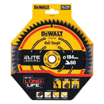 DeWalt DT1670-QZ Elite Circular Saw Blade 184mm x 16mm 60T
