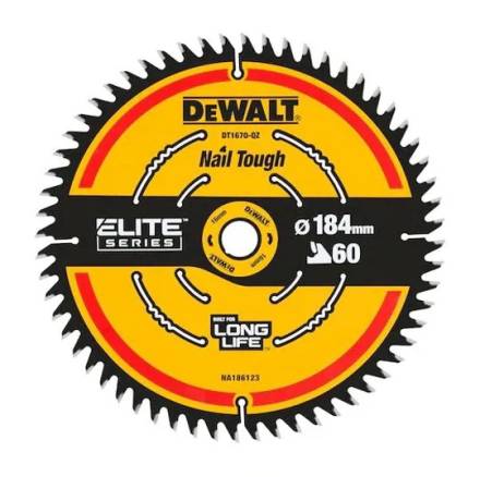 DeWalt DT1670-QZ Elite Circular Saw Blade 184mm x 16mm 60T