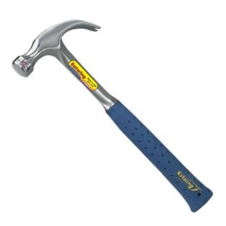 Estwing E3/20C 20oz Curved Claw Hammer with Blue Shock Reduction Grip