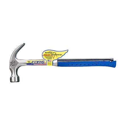 Estwing E3/28C Curved Claw Hammer 24oz with Blue Shock Reduction Grip