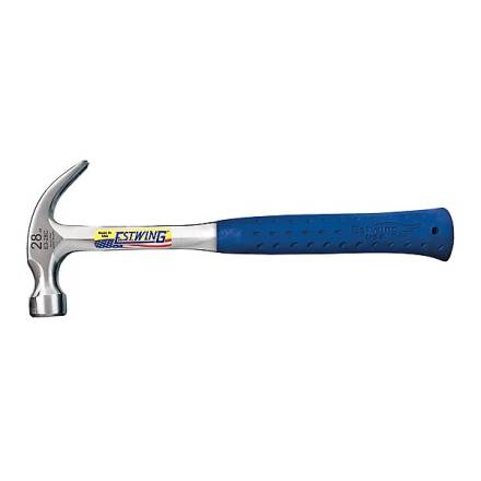Estwing E3/28C Curved Claw Hammer 24oz with Blue Shock Reduction Grip
