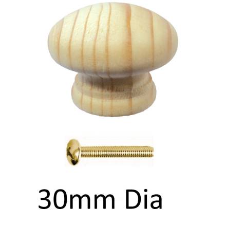 ION Hardware Pine Knob With Insert 30mm Pack of 4