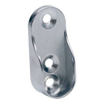 Rothley Oval Wardrobe Rail End Socket Chrome Plated 30 x 15mm