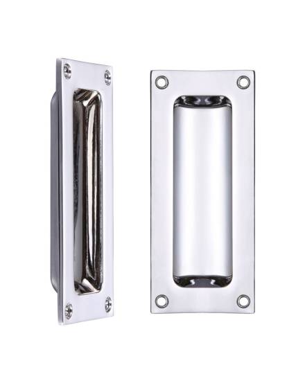 Zoo Hardware Fulton and Bray FB90CP Flush Pull 102 x 45mm Polished Chrome