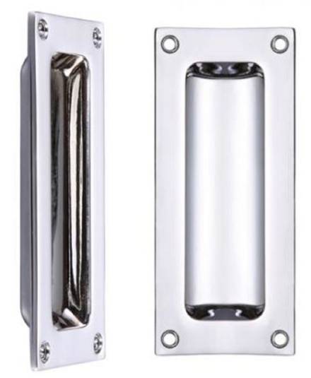 Zoo Hardware Fulton and Bray FB90CP Flush Pull 102 x 45mm Polished Chrome