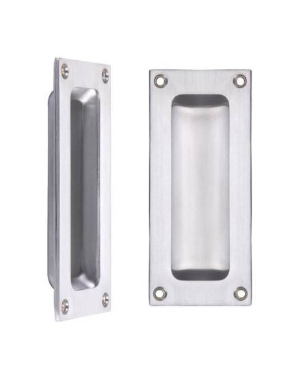 Zoo Hardware Fulton and Bray FB90SC Rectangular Flush Pull 102 x 45mm Satin Chrome