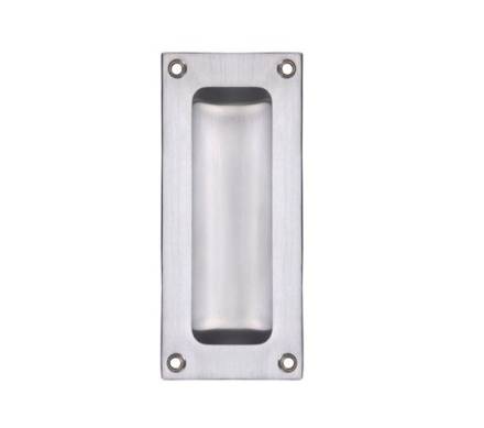 Zoo Hardware Fulton and Bray FB90SC Rectangular Flush Pull 102 x 45mm Satin Chrome